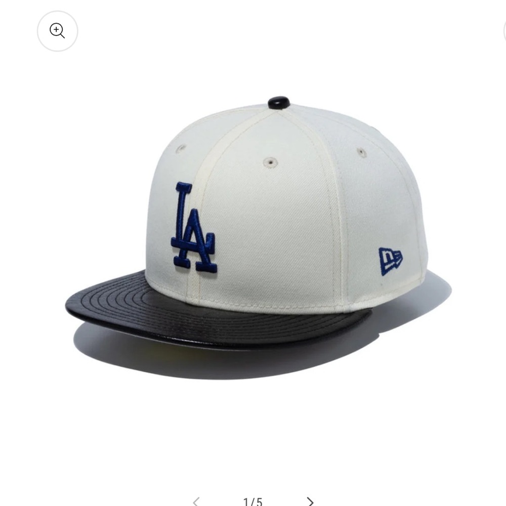 New Era Los Angeles Dodgers 59FIFTY Leather Visor Fitted 7 3/4
